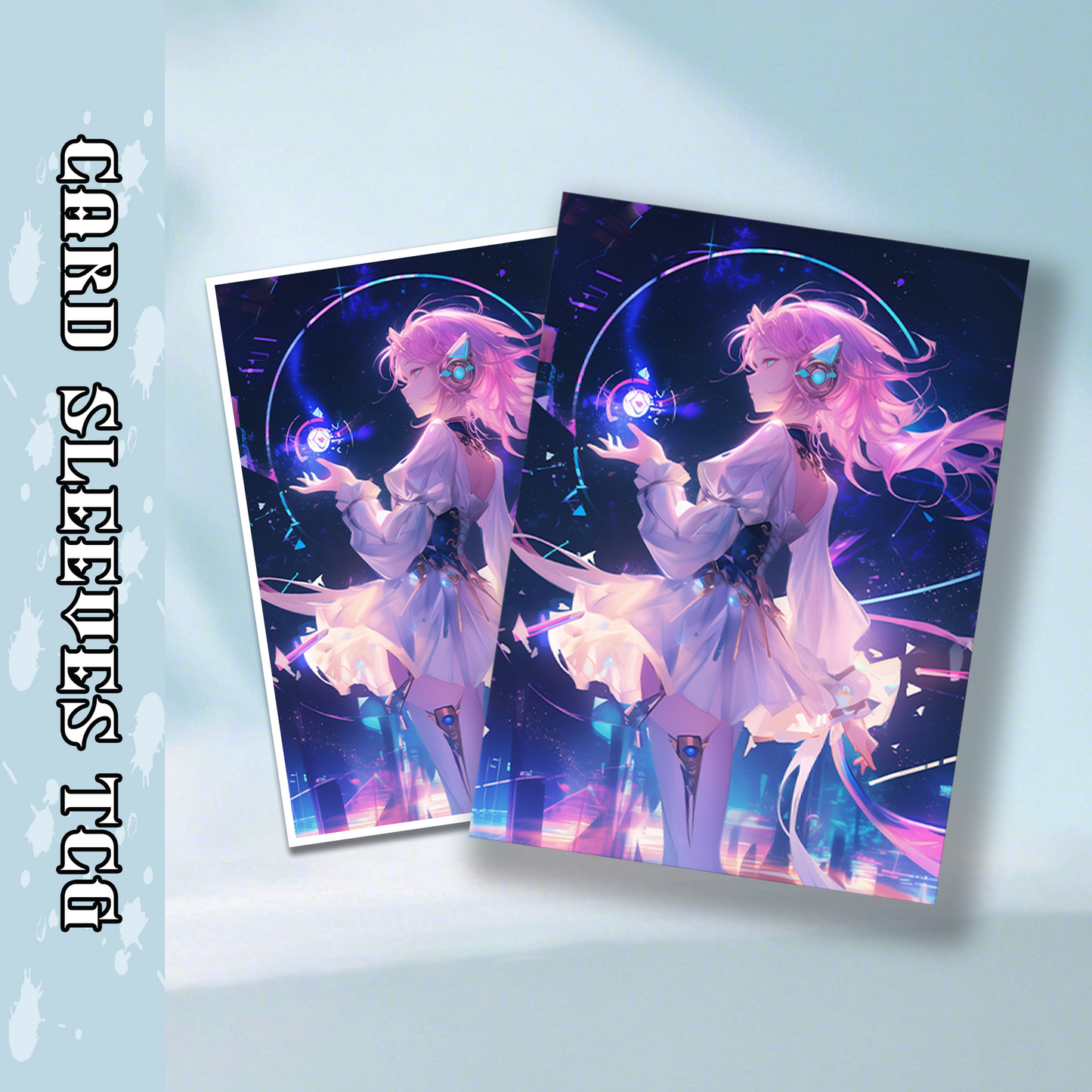Mtg card sleeves,Anime Style Cyberpunk Girl, tcg Card Sleeves