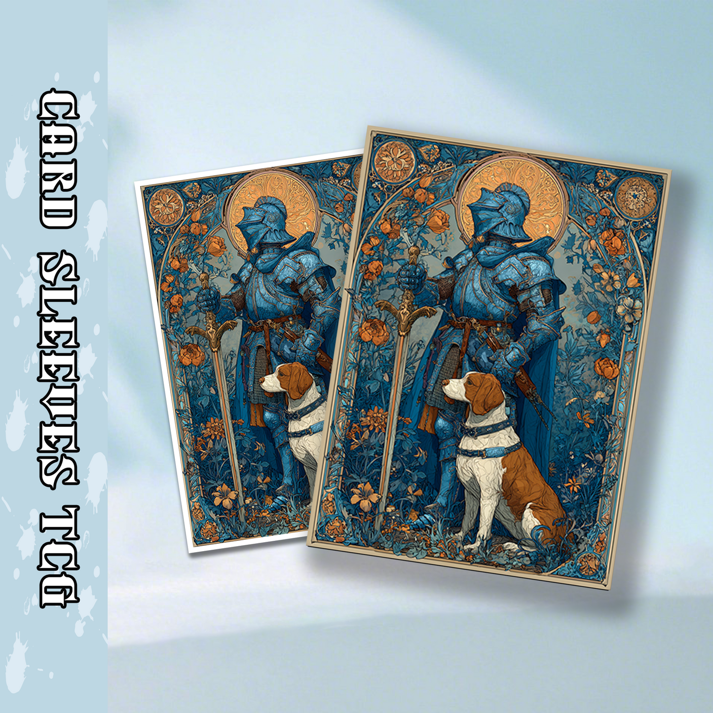 Mtg card sleeves,Art Nouveau Knight & Hound, tcg Card Sleeves