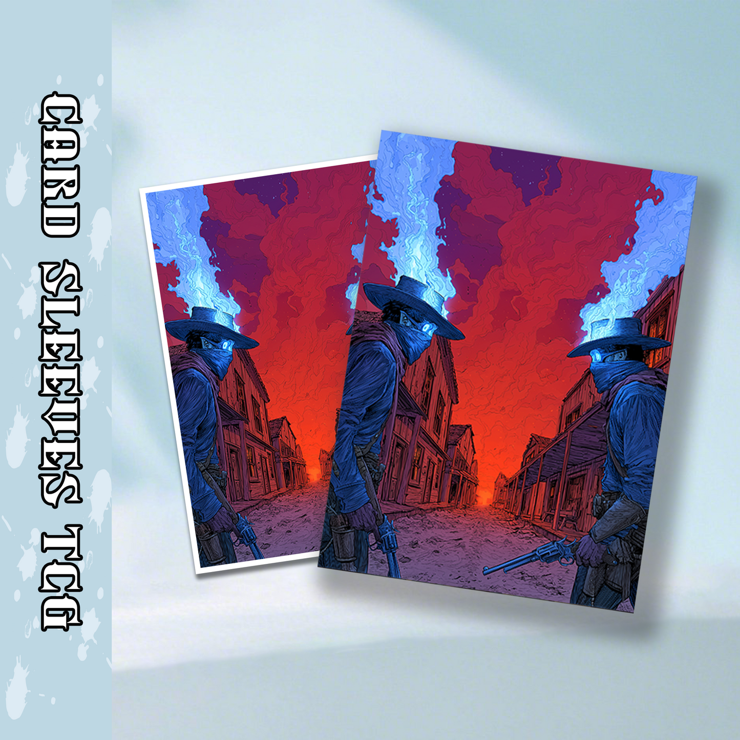 Mtg card sleeves,Flaming Cowboy Duel, tcg Card Sleeves