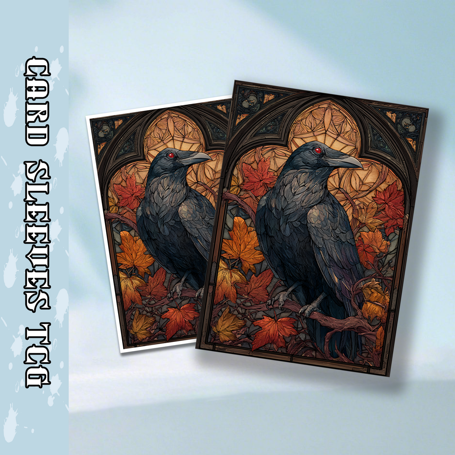 Mtg card sleeves,Stained Glass Raven, tcg Card Sleeves