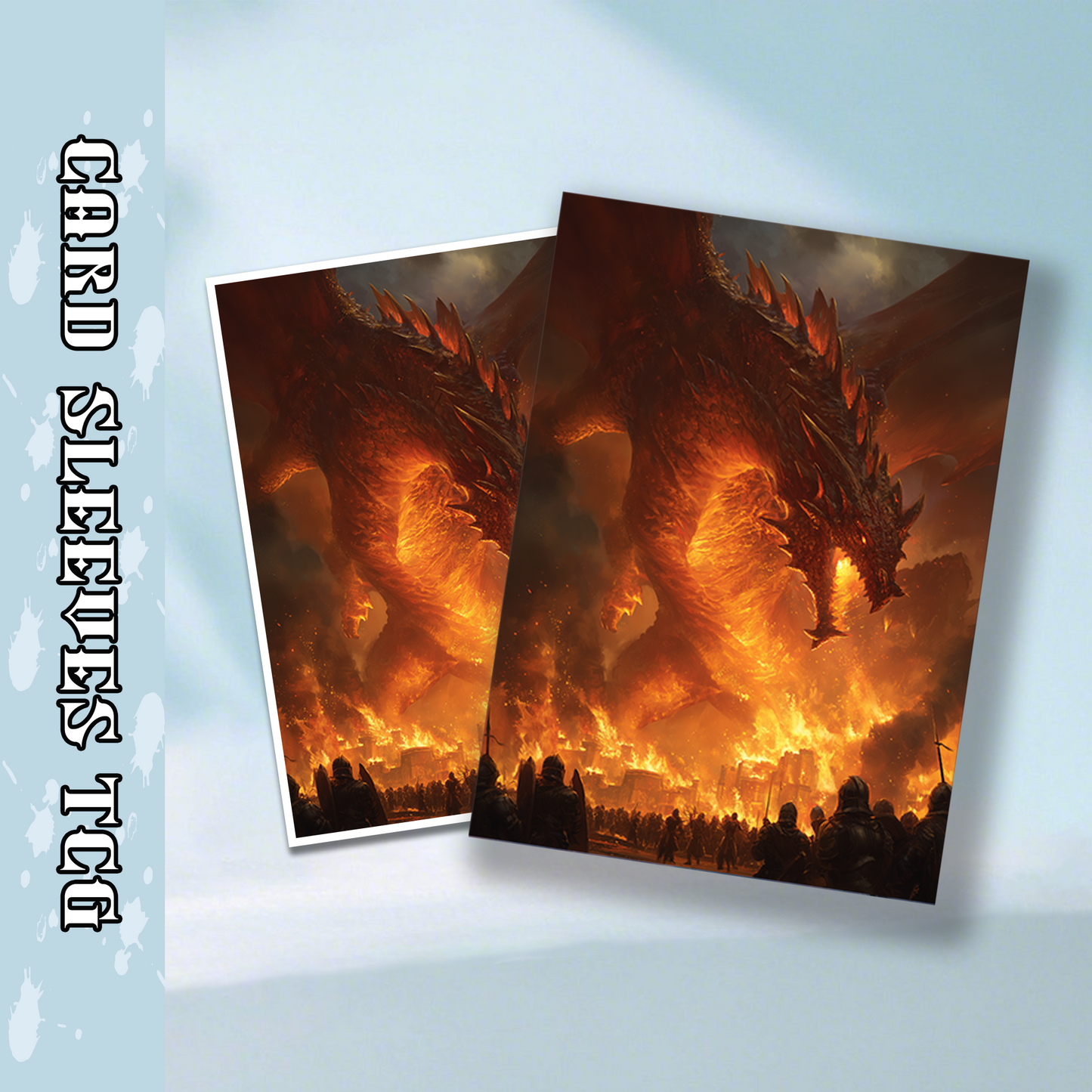 Mtg card sleeves,Fiery Dragon's Wrath Epic Fantasy Battle, tcg Card Sleeves