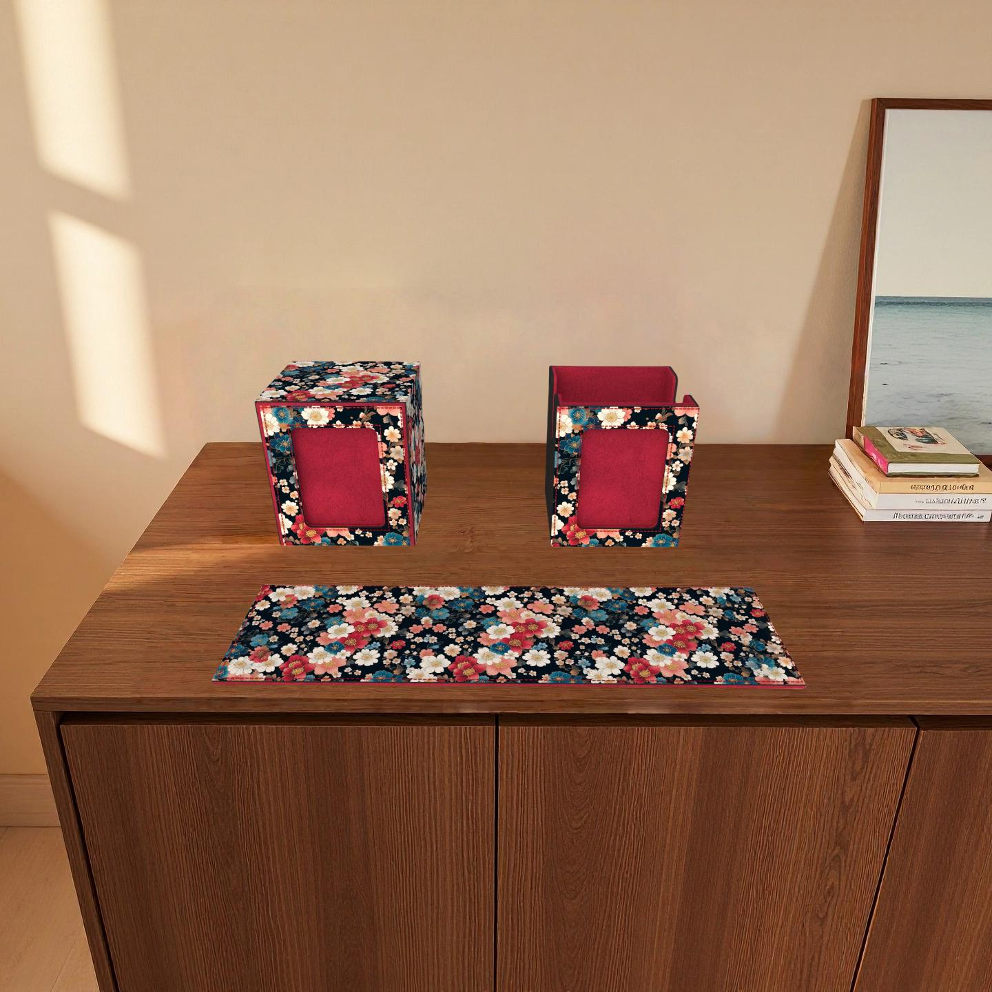 Luxury Japandi Floral Deck Box - Premium Storage for TCG, EDH, Commander, Dice & Counters