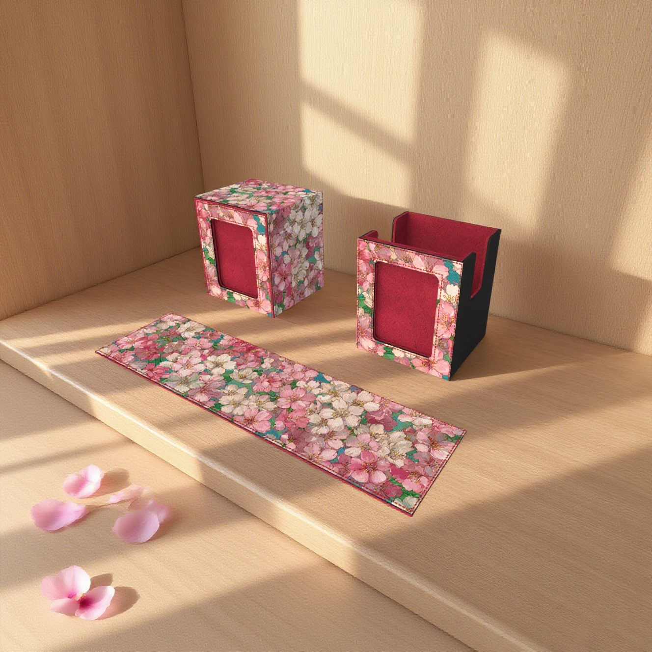 Romantic Cherry Blossom Deck Box - Premium Storage for TCG, EDH, Commander, Dice & Counters