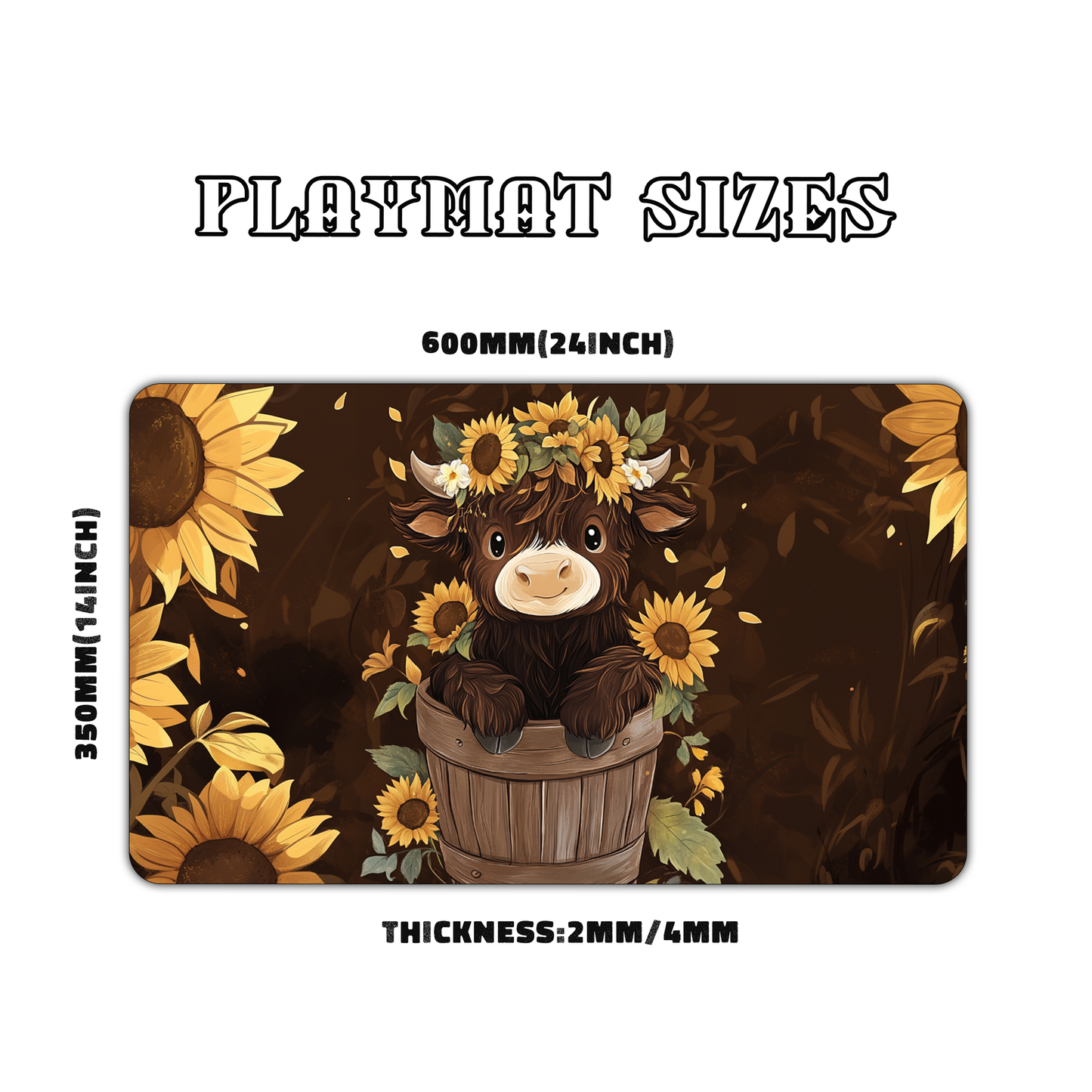 Cute Highland Cow Playmat for Work & Gaming | Durable, Stylish & Personalized Mouse Pads