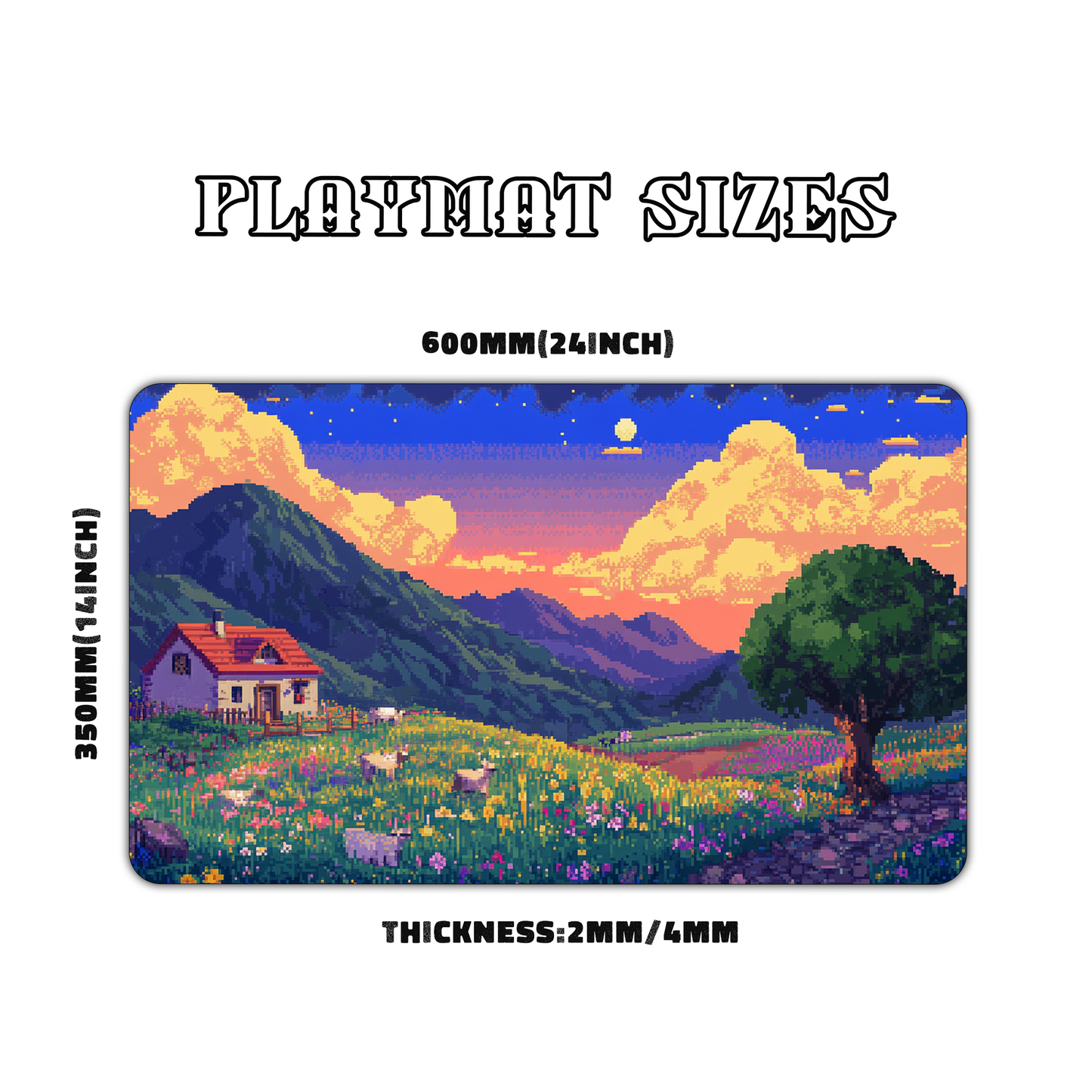 Pixel Art Countryside Playmat for Work & Gaming | Durable, Stylish & Personalized Mouse Pads