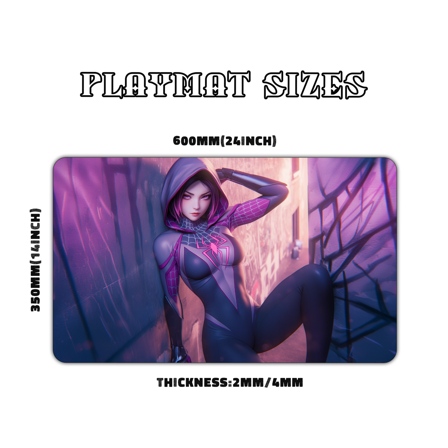 Cyberpunk Spider Heroine Playmat for Work & Gaming | Durable, Stylish & Personalized Mouse Pads