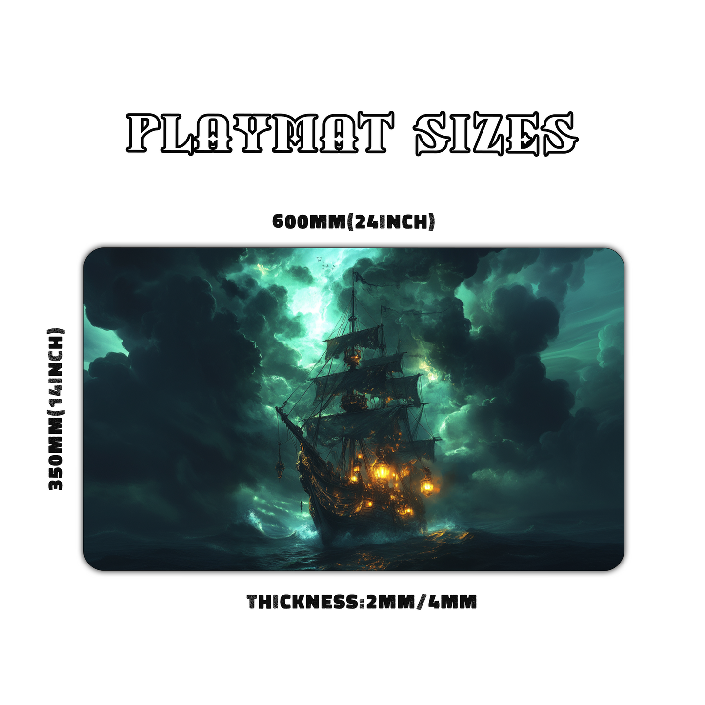 Fantasy Pirate Ship Playmat for Work & Gaming | Durable, Stylish & Personalized Mouse Pads