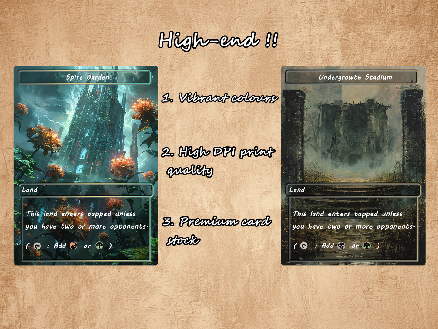 Oil Painting Style Bond Land Pack - 10 Unique Borderless Custom Proxy Lands, High-Quality for EDH & cEDH