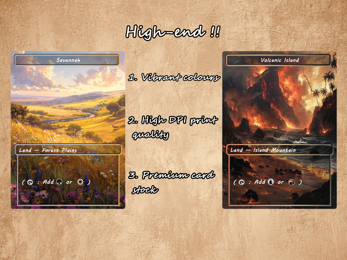 Oil Painting Style Dual Land Pack - 10 Unique Borderless Custom Proxy Lands, High-Quality for EDH & cEDH