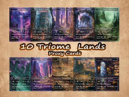 Mega EDH Land Pack – 50 Unique Borderless Custom Proxy Lands in Oil Painting Style, High-Quality for EDH & cEDH