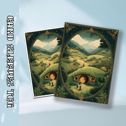 Mtg card sleeves,Hobbit House in The Shire Landscape, tcg Card Sleeves