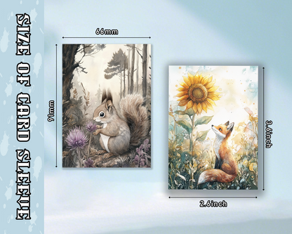 Mtg card sleeves, Watercolor Fox & Squirrel Card Sleeves, Cute tcg Card Sleeves