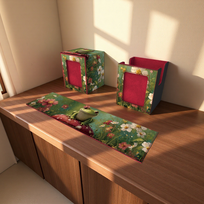 Frog On Mushroom Deck Box - Premium Storage for TCG, EDH, Commander, Dice & Counters