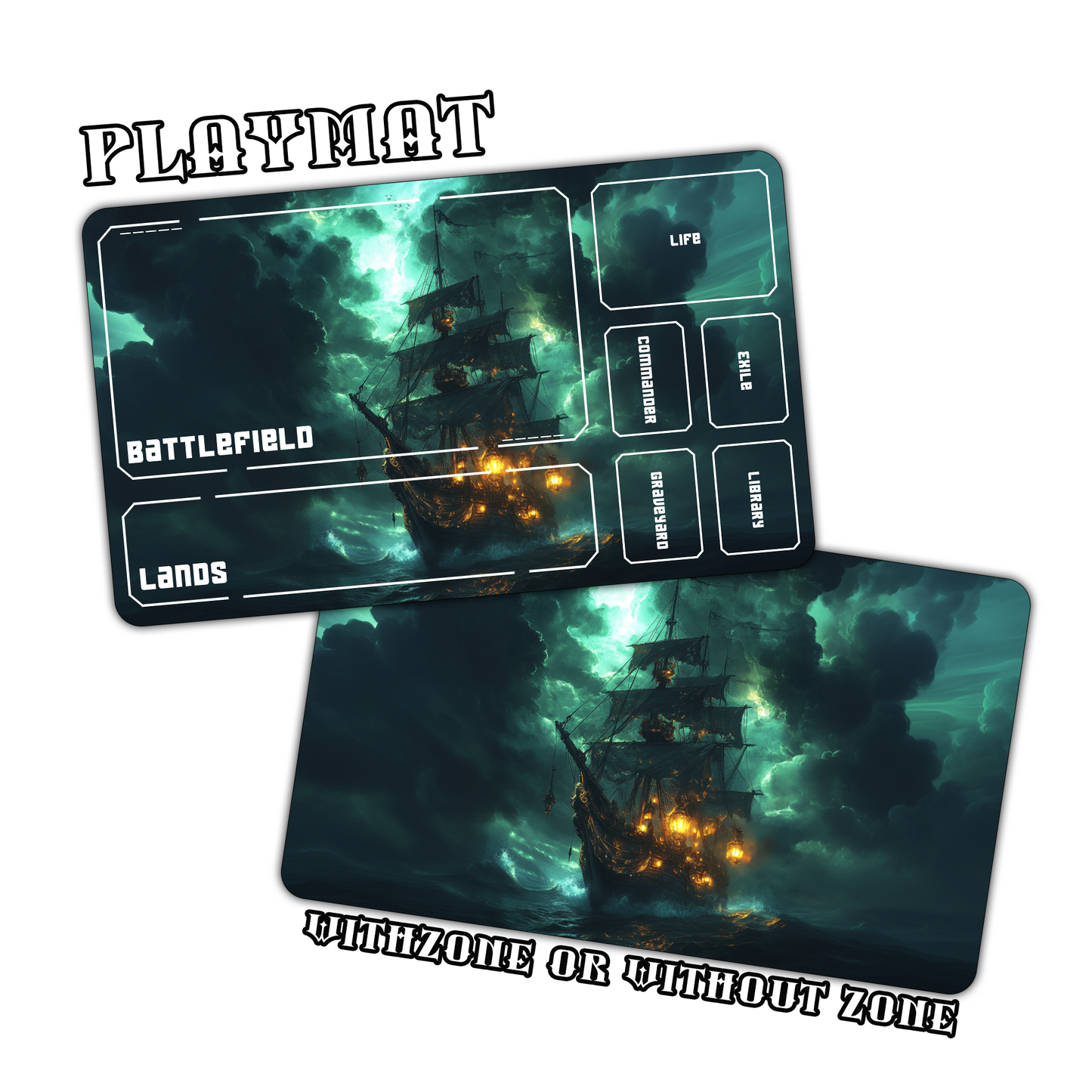 Fantasy Pirate Ship Playmat for Work & Gaming | Durable, Stylish & Personalized Mouse Pads