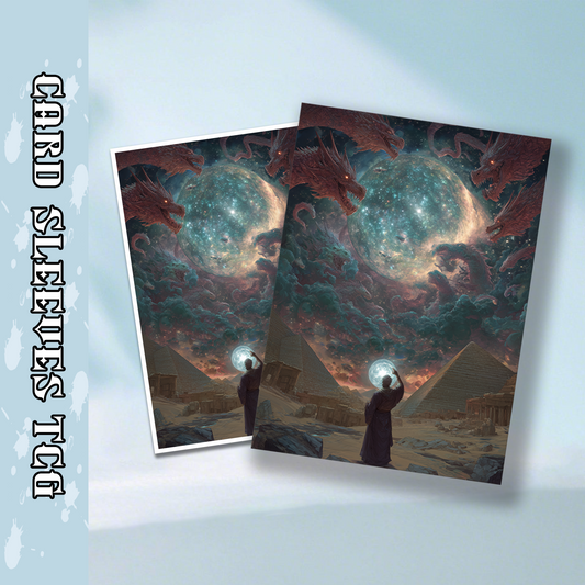 Mtg card sleeves,Cosmic Dragon and Pyramid Occult, tcg Card Sleeves