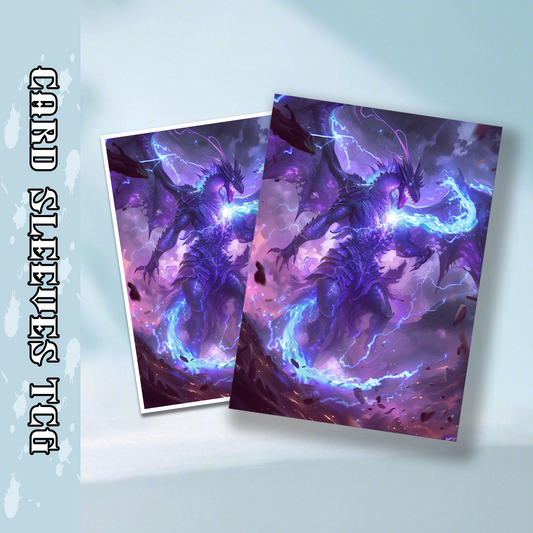 Mtg card sleeves,Mythical Lightning - Purple Dragon, tcg Card Sleeves