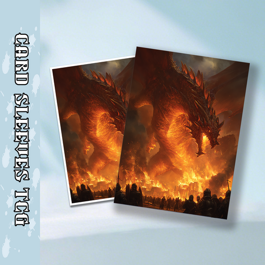 Mtg card sleeves,Fiery Dragon's Wrath Epic Fantasy Battle, tcg Card Sleeves