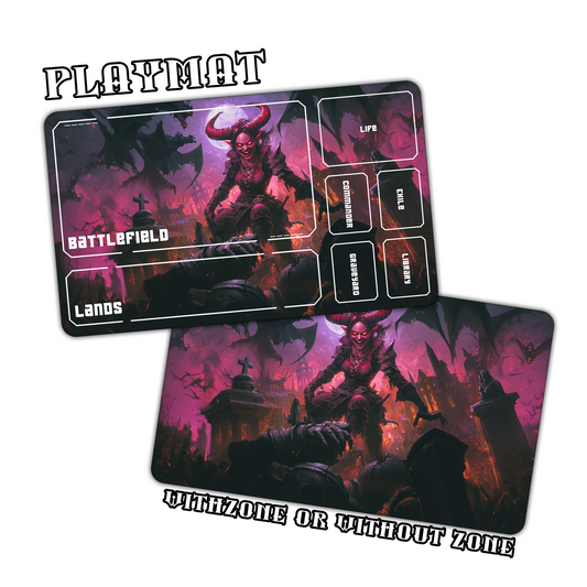 Gothic Demon Warrior Playmat for Work & Gaming | Durable, Stylish & Personalized Mouse Pads