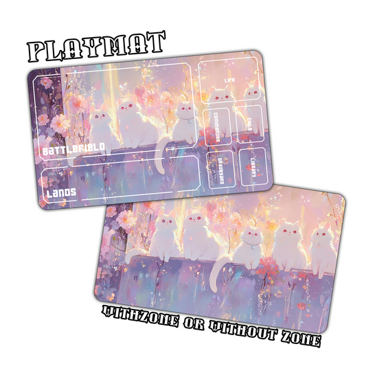 Pastel White Cats Playmat for Work & Gaming | Durable, Stylish & Personalized Mouse Pads