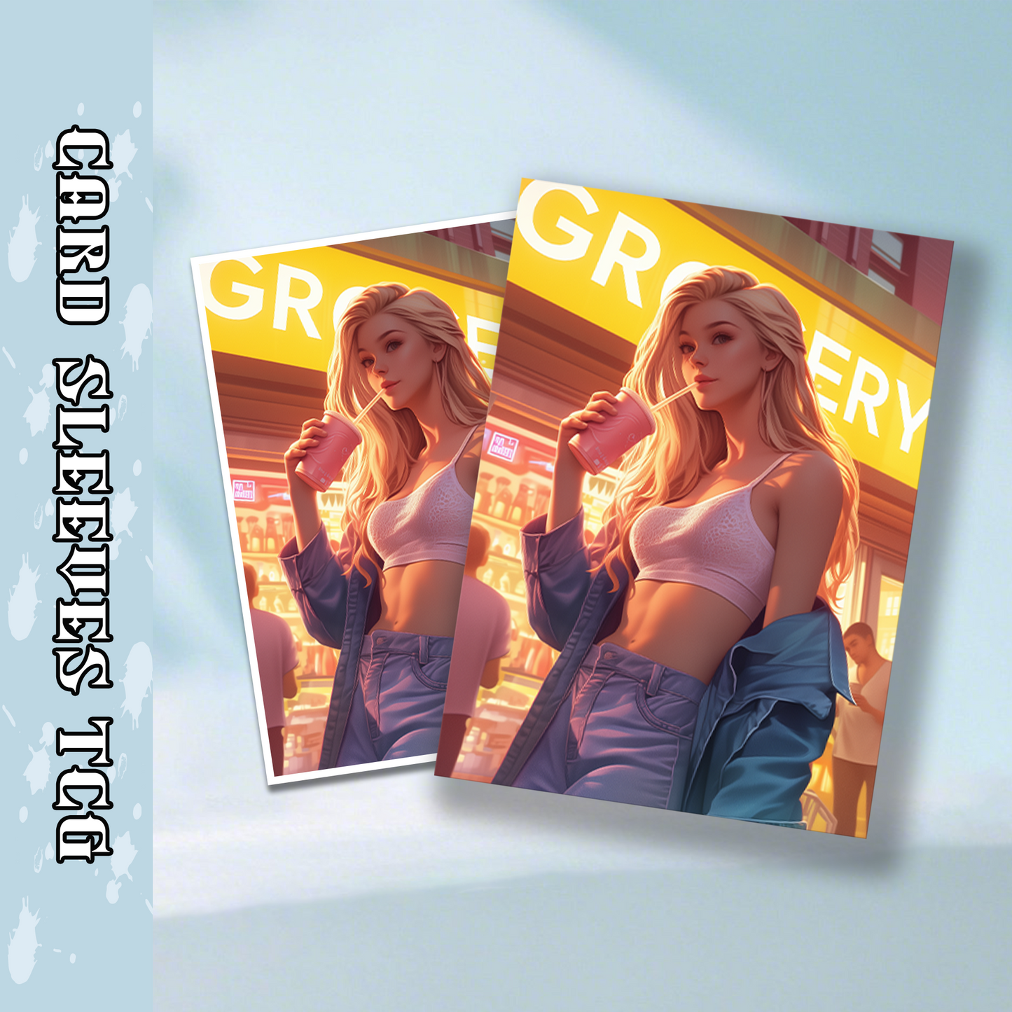 Mtg card sleeves,Gwen with Drink, tcg Card Sleeves