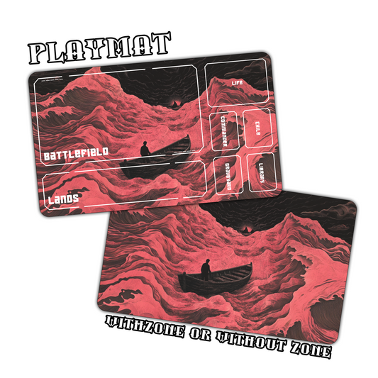 Surreal Red Sea with Boat Playmat for Work & Gaming | Durable, Stylish & Personalized Mouse Pads