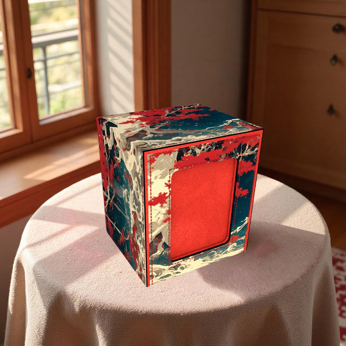 Japanese Maple Ukiyo Deck Box - Premium Storage for TCG, EDH, Commander, Dice & Counters