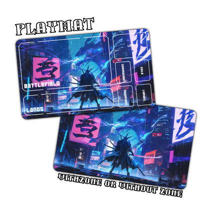 Cyberpunk Samurai and Dragon Playmat for Work & Gaming | Durable, Stylish & Personalized Mouse Pads