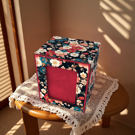Luxury Japandi Floral Deck Box - Premium Storage for TCG, EDH, Commander, Dice & Counters
