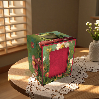 Frog On Mushroom Deck Box - Premium Storage for TCG, EDH, Commander, Dice & Counters