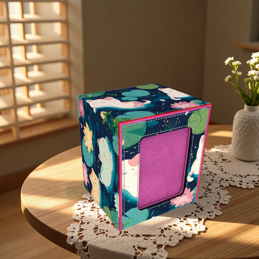 Cat Nap in Lotus Pond Deck Box - Premium Storage for TCG, EDH, Commander, Dice & Counters