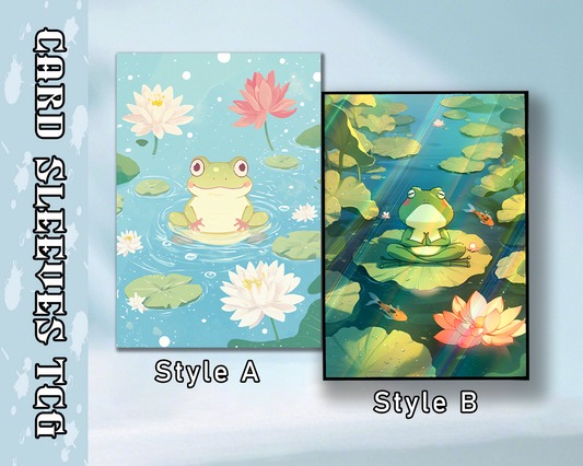 Mtg card sleeves,Lily Pad Frogs Card Sleeves, Cute tcg Card Sleeves