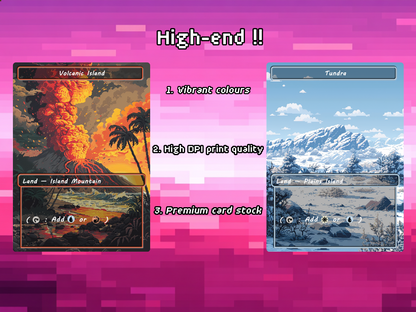 Pixel Art Dual Land Pack - 10 Unique Borderless Custom Proxy Lands, High-Quality for EDH & cEDH