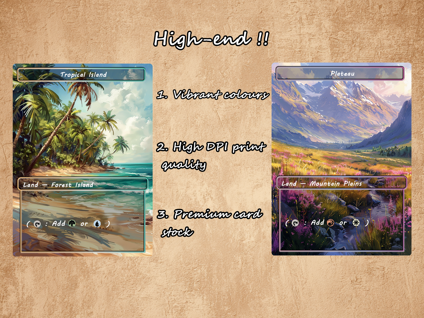 Oil Painting Style Dual Land Pack - 10 Unique Borderless Custom Proxy Lands, High-Quality for EDH & cEDH