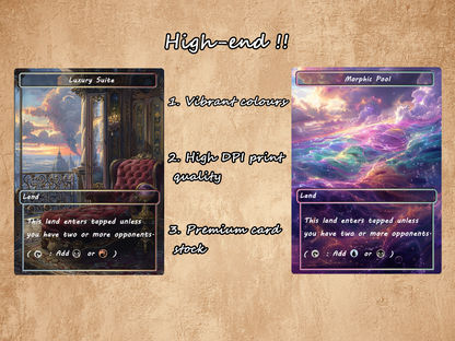 Oil Painting Style Bond Land Pack - 10 Unique Borderless Custom Proxy Lands, High-Quality for EDH & cEDH