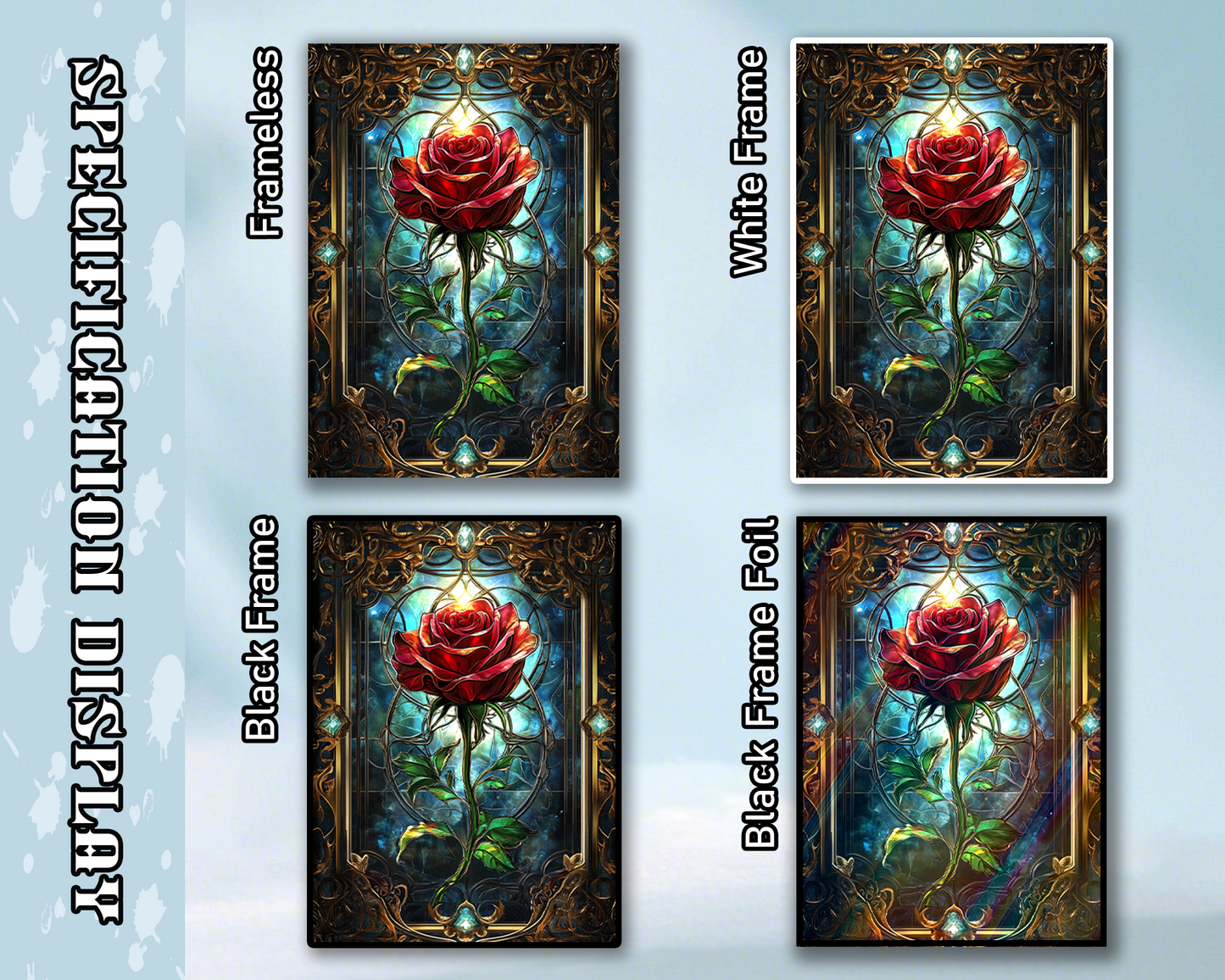 Mtg card sleeves,Stained Glass Rose Card Sleeves, Cute tcg Card Sleeves
