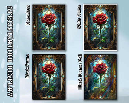 Mtg card sleeves,Stained Glass Rose Card Sleeves, Cute tcg Card Sleeves