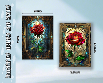 Mtg card sleeves,Stained Glass Rose Card Sleeves, Cute tcg Card Sleeves