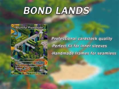 Fantasy Pixel Art Style Bond Land Pack - 10 Unique Borderless Custom Proxy Lands, High-Quality for EDH & cEDH