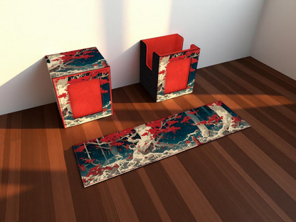 Japanese Maple Ukiyo Deck Box - Premium Storage for TCG, EDH, Commander, Dice & Counters