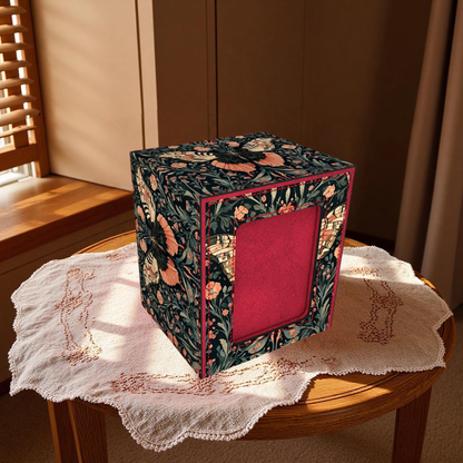 Vintage Floral Butterfly Deck Box - Premium Storage for TCG, EDH, Commander, Dice & Counters