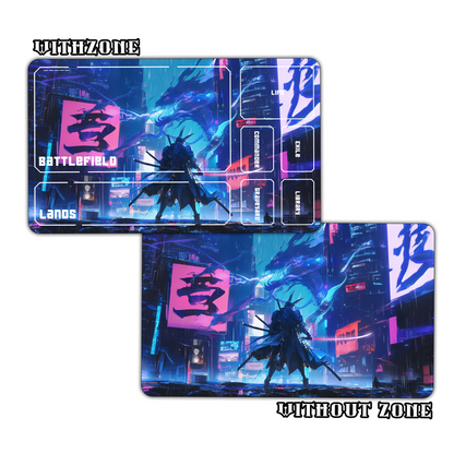 Cyberpunk Samurai and Dragon Playmat for Work & Gaming | Durable, Stylish & Personalized Mouse Pads