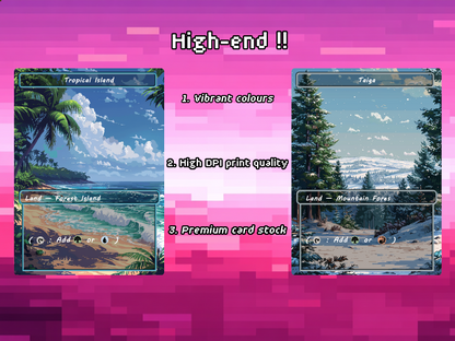 Pixel Art Dual Land Pack - 10 Unique Borderless Custom Proxy Lands, High-Quality for EDH & cEDH