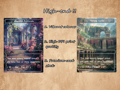 Oil Painting Style Bond Land Pack - 10 Unique Borderless Custom Proxy Lands, High-Quality for EDH & cEDH