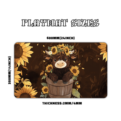 Cute Highland Cow Playmat for Work & Gaming | Durable, Stylish & Personalized Mouse Pads