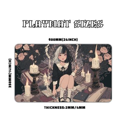 Gothic Witchy Girl Playmat for Work & Gaming | Durable, Stylish & Personalized Mouse Pads