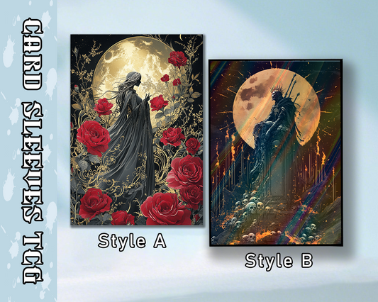 Gothic Moon & Rose Duo: Dark Art Card Sleeves, tcg Card Sleeves
