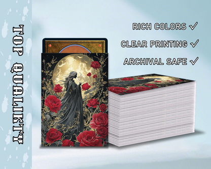 Gothic Moon & Rose Duo: Dark Art Card Sleeves, tcg Card Sleeves