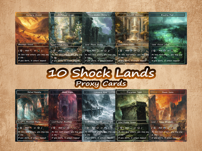 Mega EDH Land Pack – 50 Unique Borderless Custom Proxy Lands in Oil Painting Style, High-Quality for EDH & cEDH