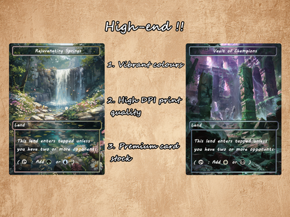 Oil Painting Style Bond Land Pack - 10 Unique Borderless Custom Proxy Lands, High-Quality for EDH & cEDH