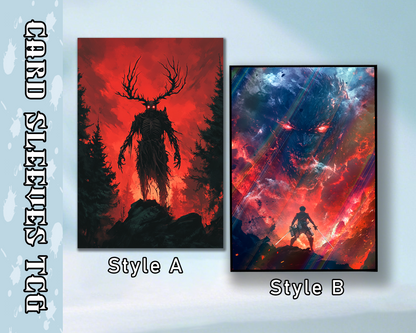 2 - Pack Red Horror Fantasy Card Sleeves, tcg Card Sleeves